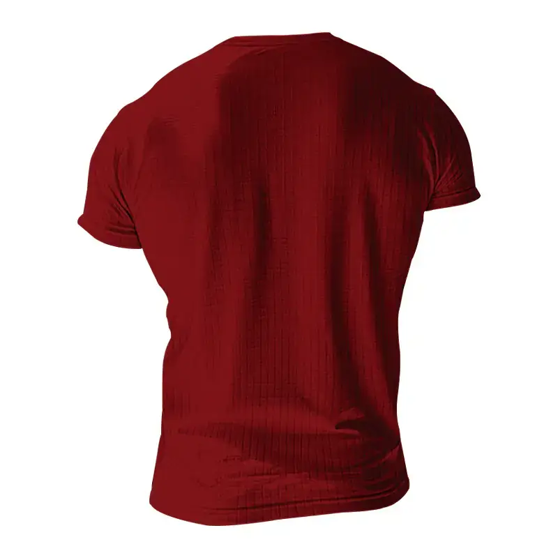 Men White Knitted Short Sleeve Henry Shirt Summer Wear — feature 44