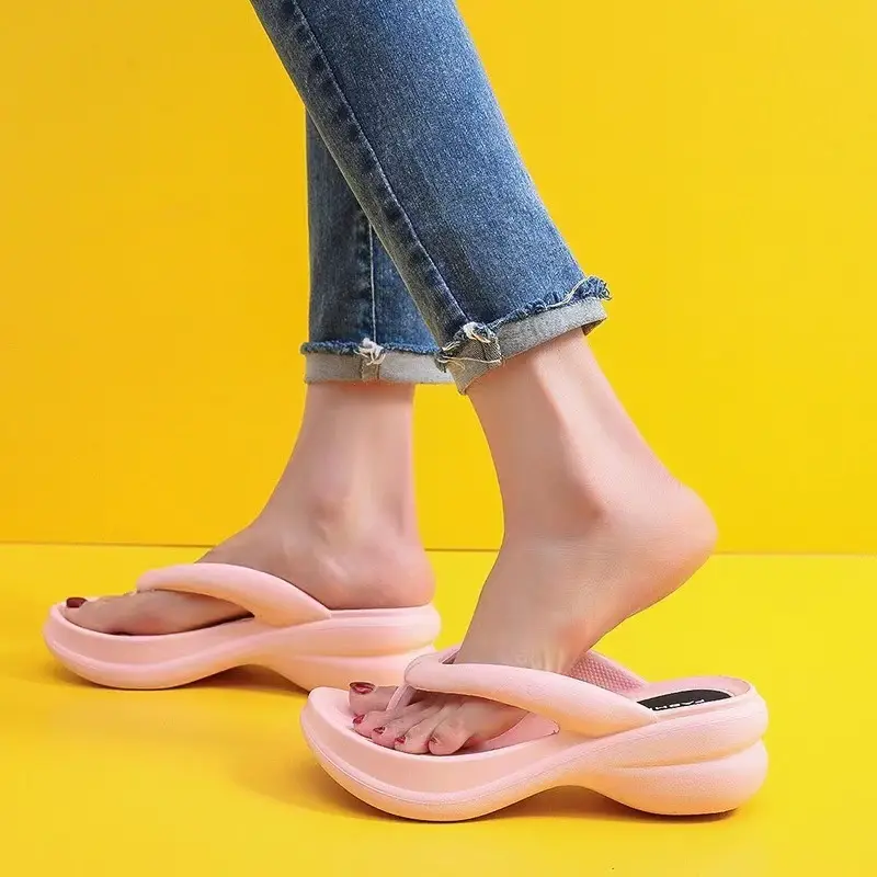 Flip-flops New Women's Shoes Outdoor Beach Korean Dongdaemun Thick Slippers Summer Outfit Flip-flops Women's Sandals - Image 5