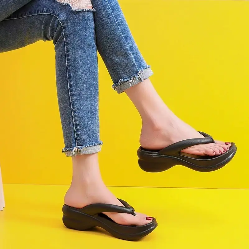 Flip-flops New Women's Shoes Outdoor Beach Korean Dongdaemun Thick Slippers Summer Outfit Flip-flops Women's Sandals - Image 7