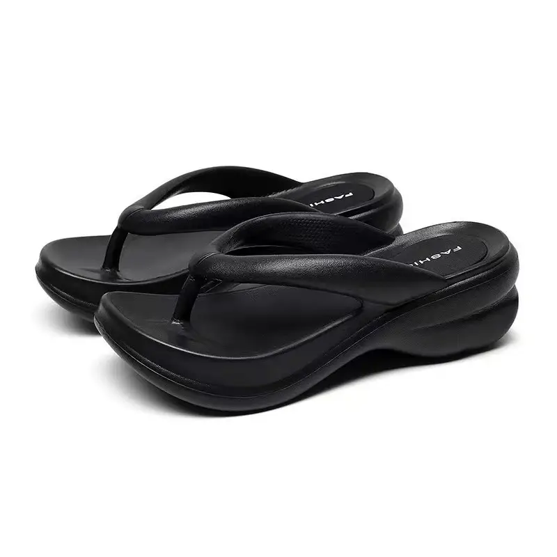 Flip-flops New Women's Shoes Outdoor Beach Korean Dongdaemun Thick Slippers Summer Outfit Flip-flops Women's Sandals - Image 2