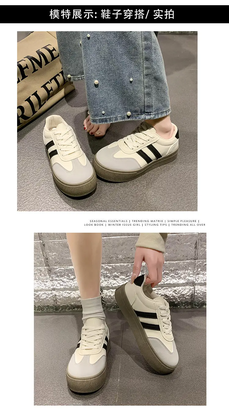 Dexun Shoes Women's Shoes 2025 New Spring and Summer Thick-Soled White Shoes Retro Forrest Gump Shoes Versatile Casual Sports Sneakers — feature 5