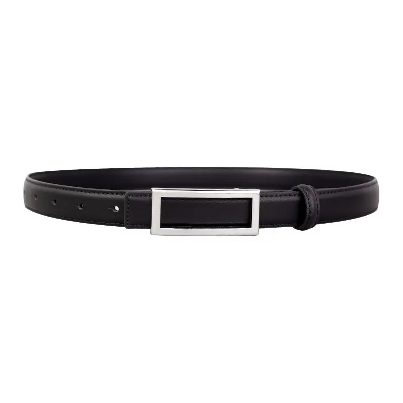 Black Leather Belt with Gold Buckle for Women - Image 11