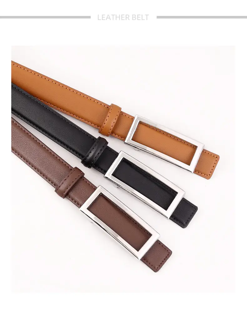 Black Leather Belt with Gold Buckle for Women — feature 24