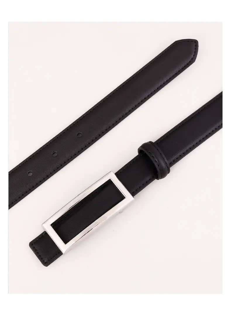 Black Leather Belt with Gold Buckle for Women — feature 31