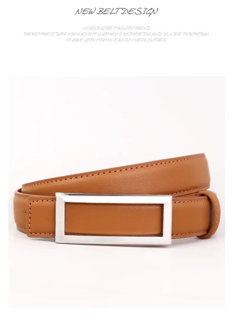 Black Leather Belt with Gold Buckle for Women — feature 38
