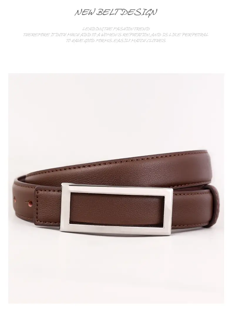 Black Leather Belt with Gold Buckle for Women — feature 39