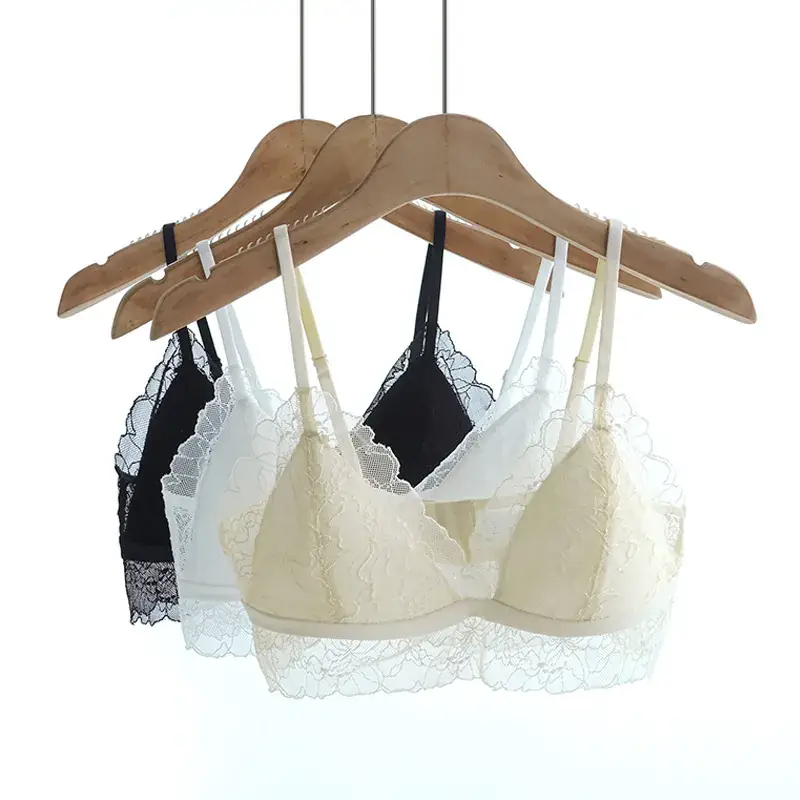 Summer Lace Bra White Black Cream 100 Silk