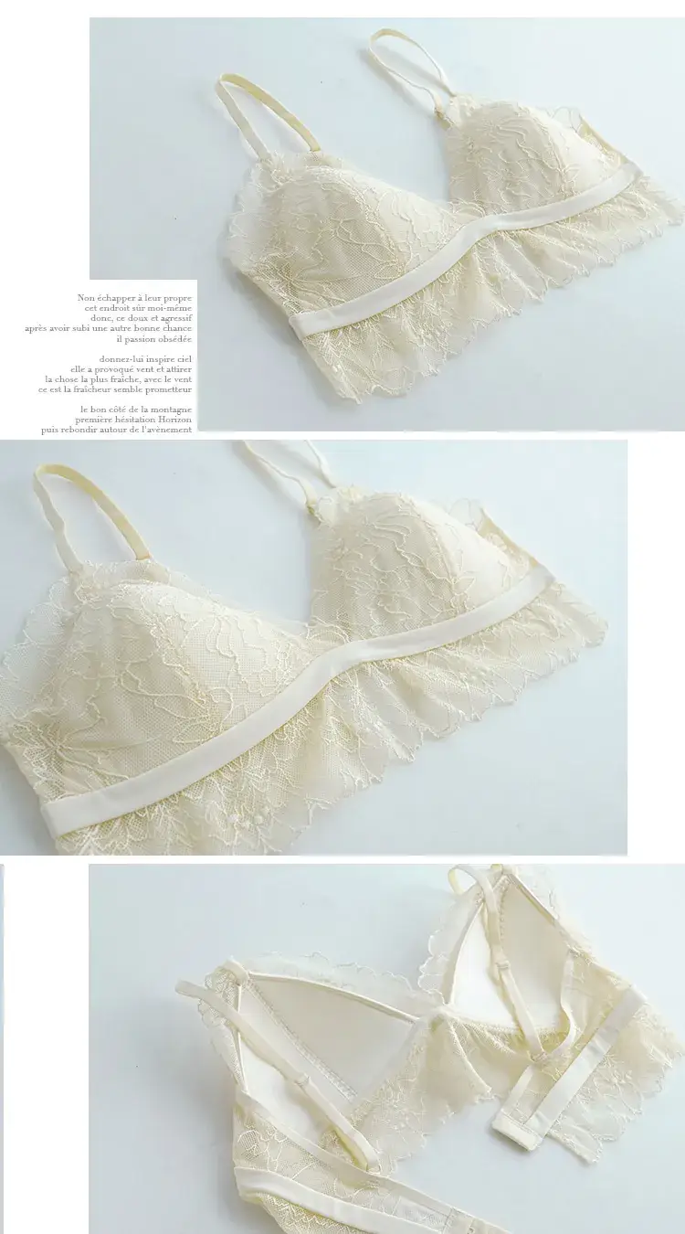 Summer Lace Bra White Black Cream 100 Silk — feature 3