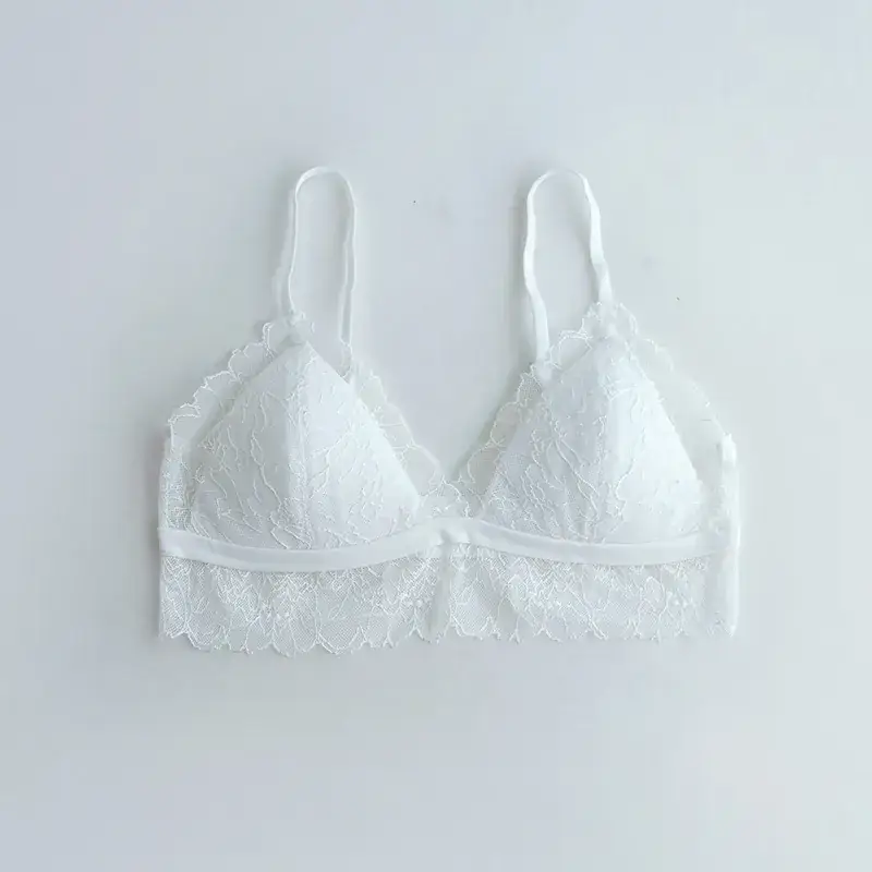 Summer Lace Bra White Black Cream 100 Silk - Image 2