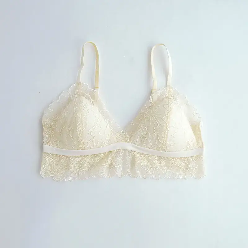 Summer Lace Bra White Black Cream 100 Silk - Image 3