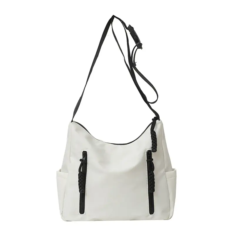 Japanese Nylon Shoulder Bag Large Capacity Beige - Image 9
