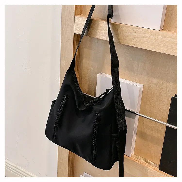 Japanese Nylon Shoulder Bag Large Capacity Beige — feature 37