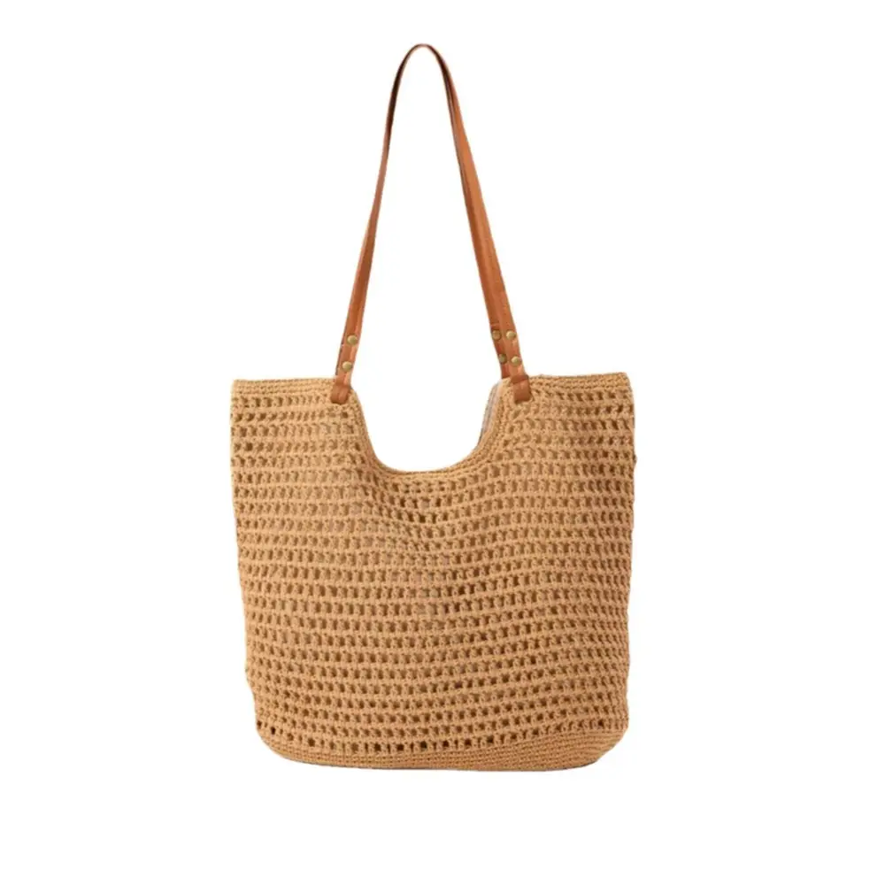 High-End Cotton Straw Bag for Women New Handmade Large Capacity - Image 13