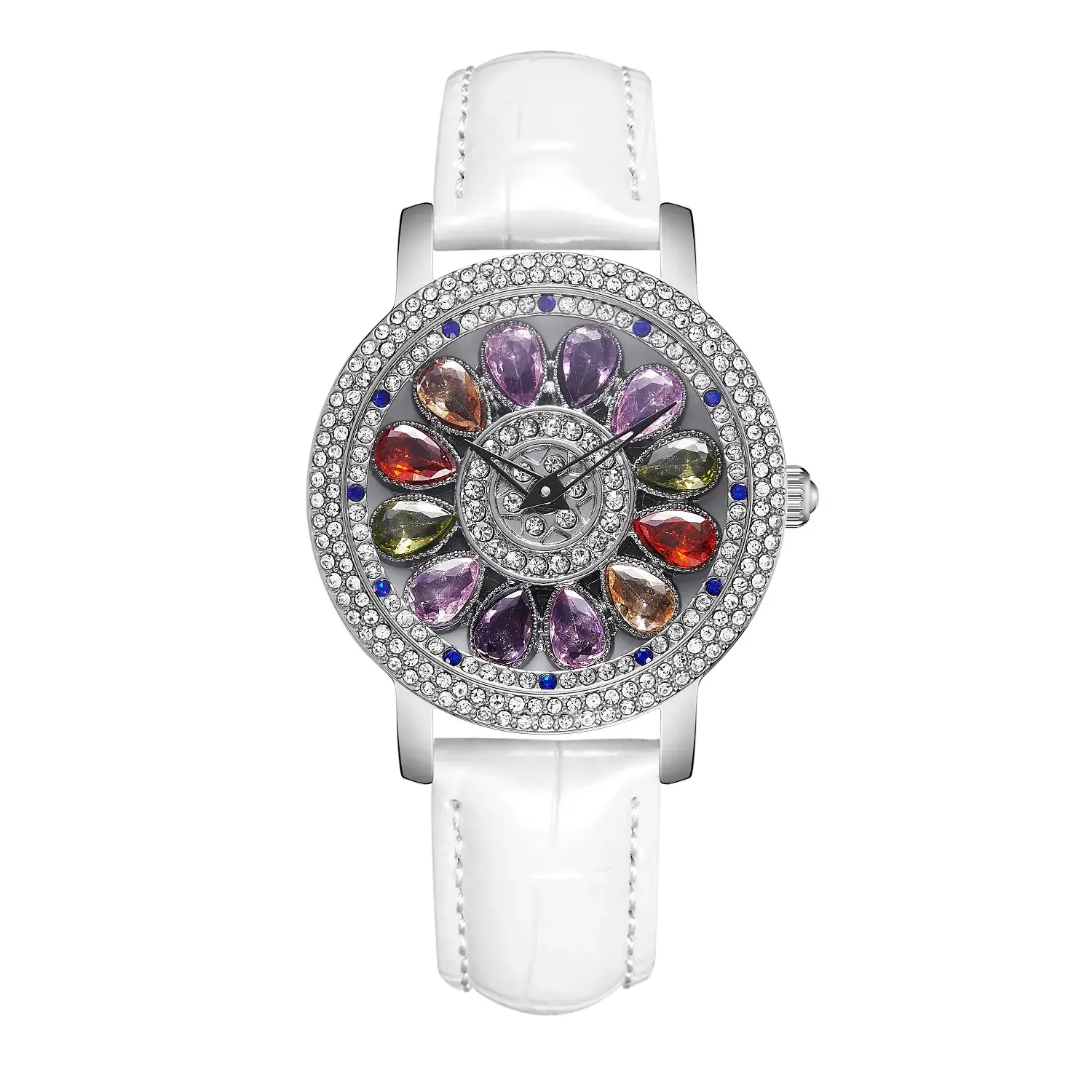 Women's Crystal Diamond Watch Brown Leather Band - Image 21
