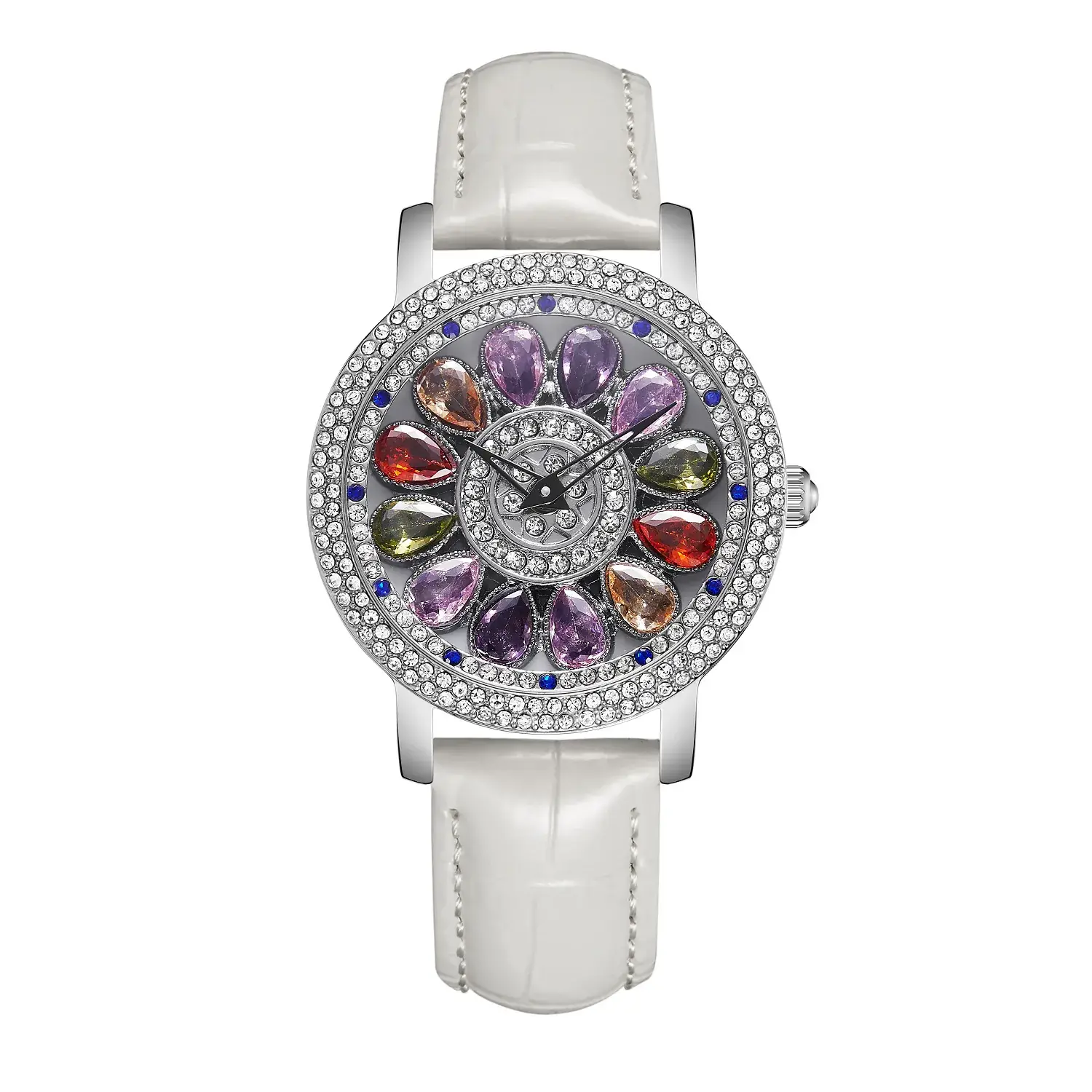 Women's Crystal Diamond Watch Brown Leather Band - Image 22