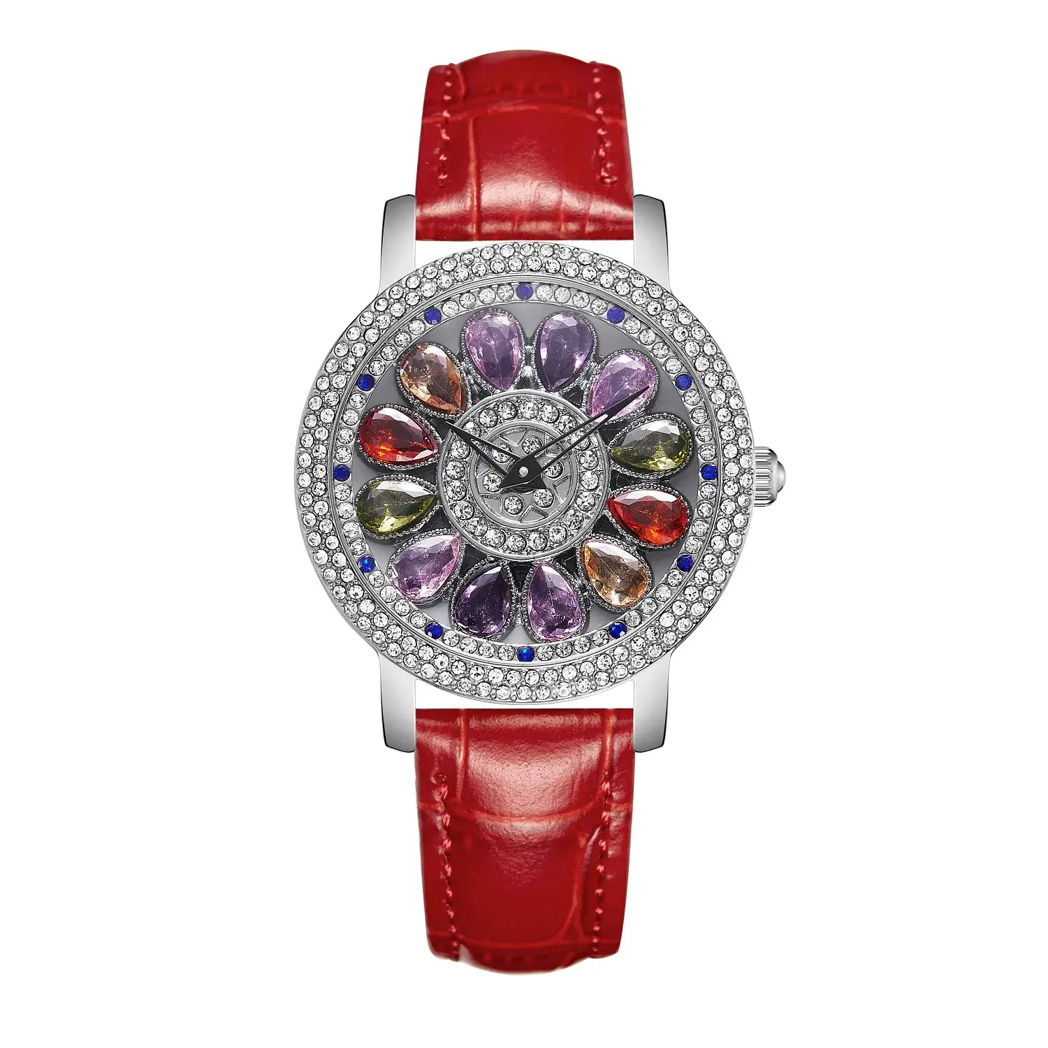Women's Crystal Diamond Watch Brown Leather Band - Image 24
