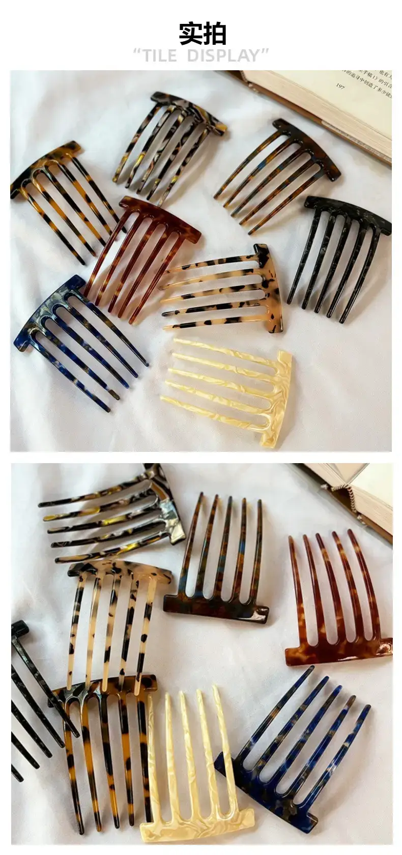 5-Teeth Hair Clip with Acrylic Design — feature 2