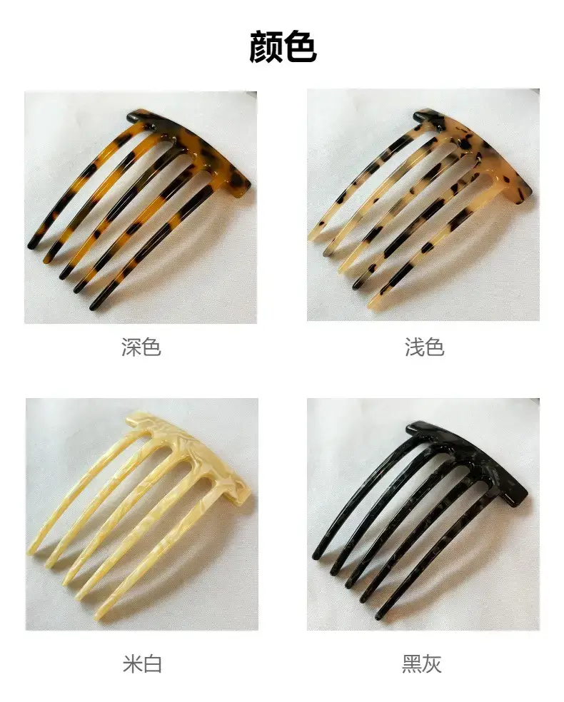 5-Teeth Hair Clip with Acrylic Design — feature 4