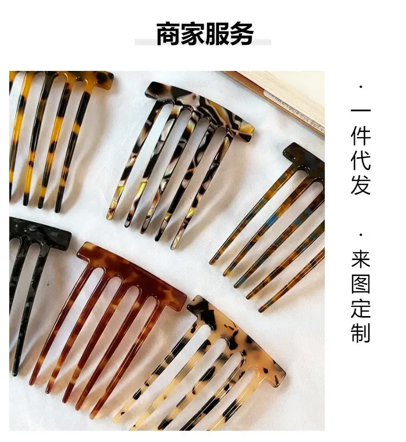 5-Teeth Hair Clip with Acrylic Design — feature 6