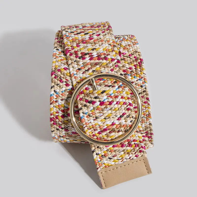 Women's Bohemian Woven Belt with Wooden Buckle - Image 9