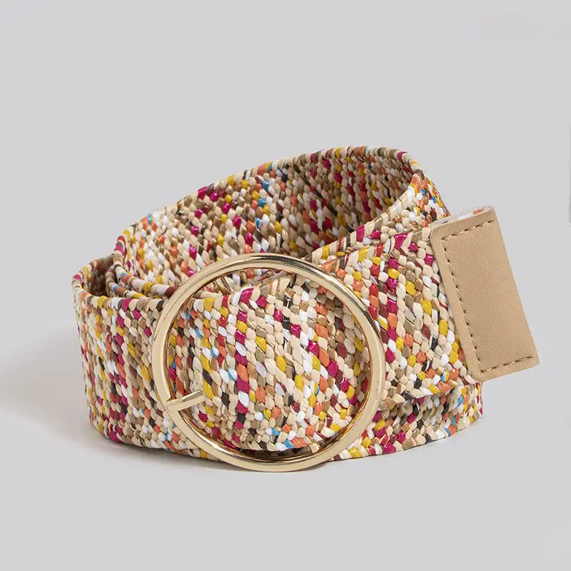 Women's Bohemian Woven Belt with Wooden Buckle — feature 8