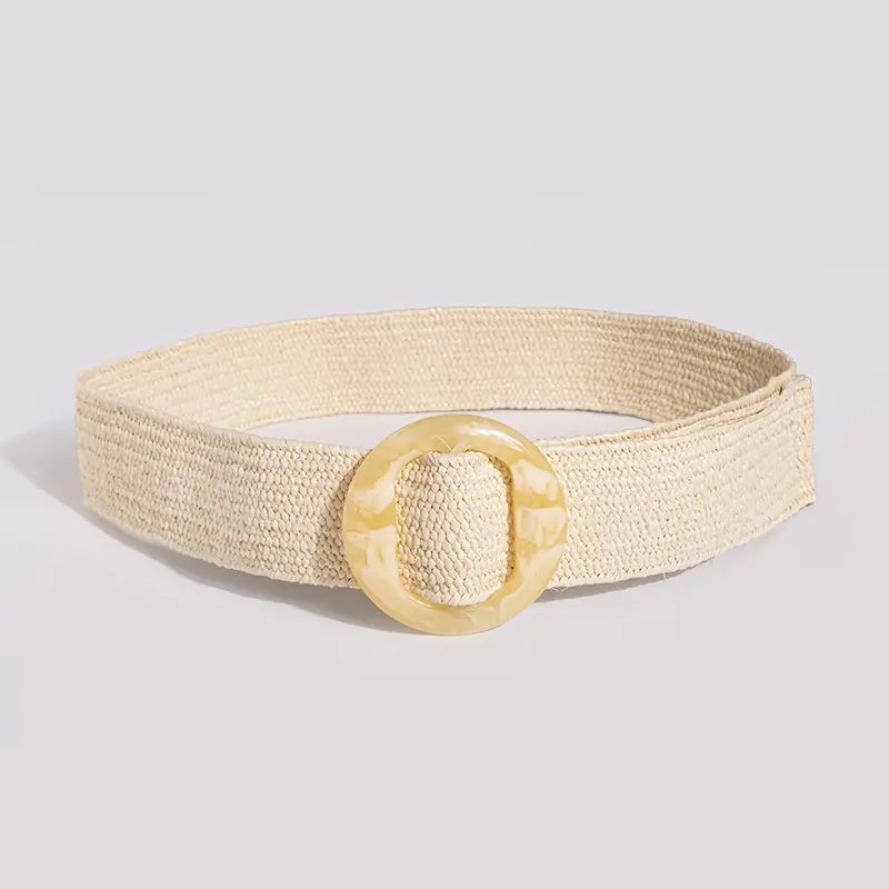 Women's Bohemian Woven Belt with Wooden Buckle - Image 5