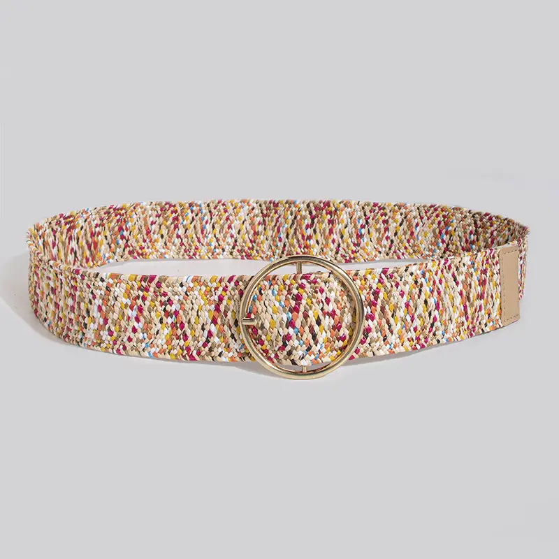 Women's Bohemian Woven Belt with Wooden Buckle - Image 6