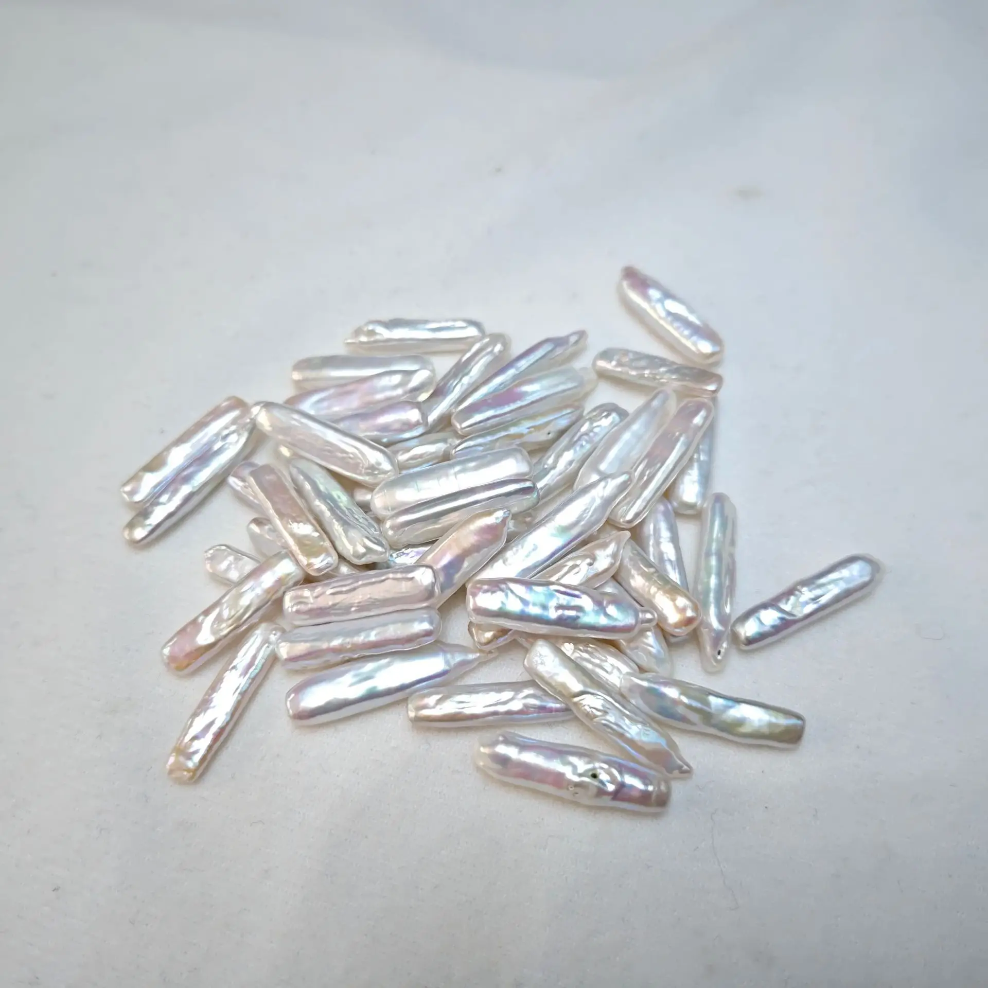 5-6mm Natural Baroque Silver Beads 20mm Long - Image 5