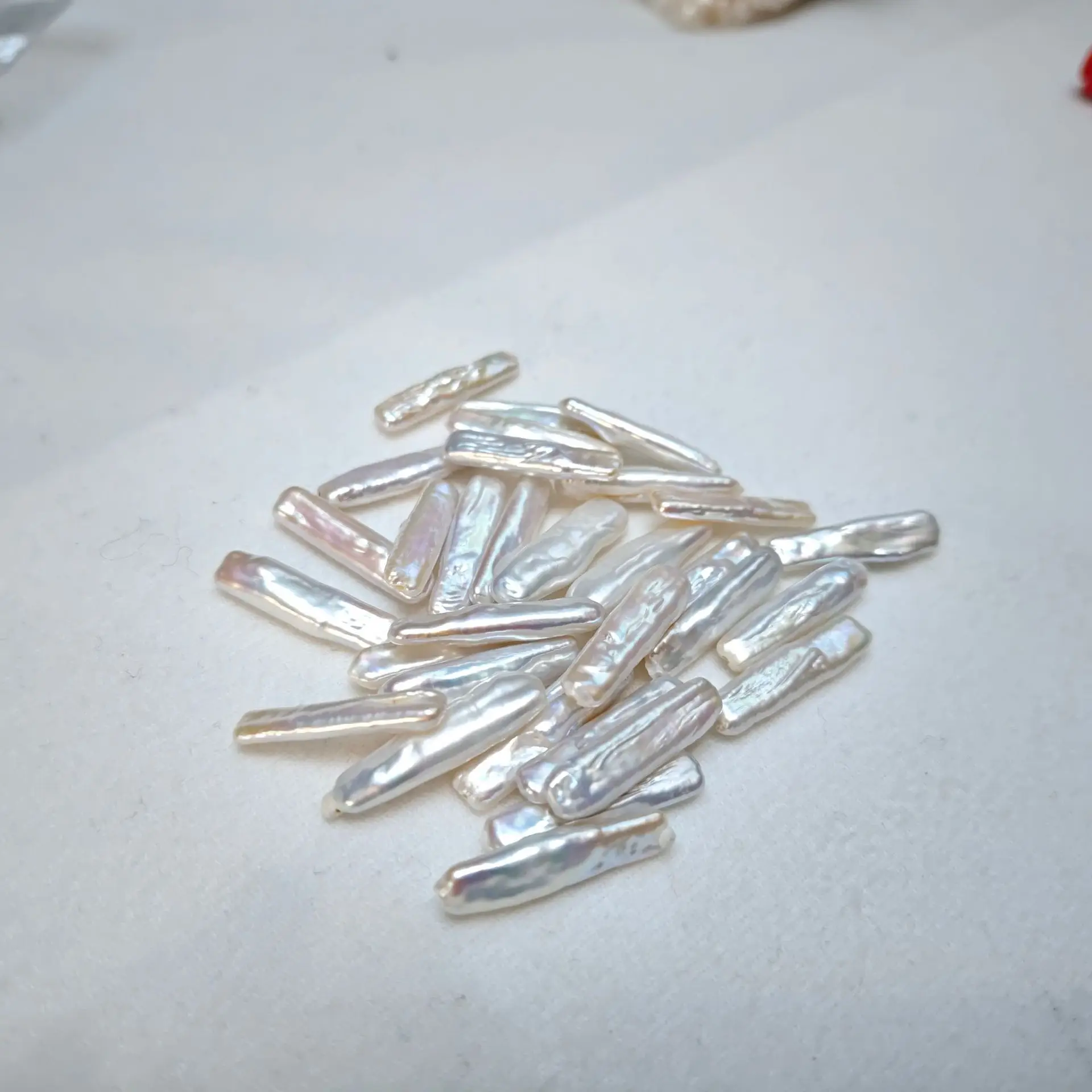 5-6mm Natural Baroque Silver Beads 20mm Long — feature 5