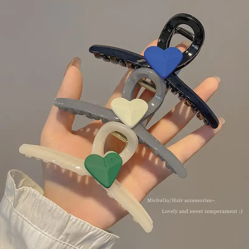 Loving Heart Hair Clips for Women Summer High Pontail Accessories - Image 5