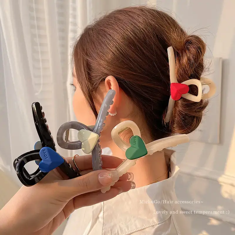 Loving Heart Hair Clips for Women Summer High Pontail Accessories - Image 8