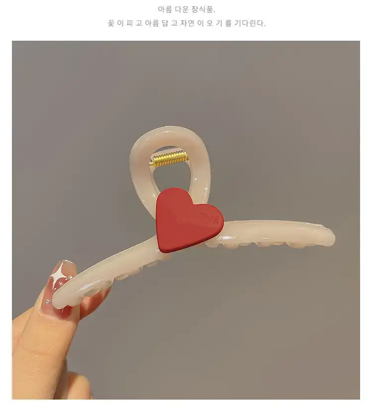 Loving Heart Hair Clips for Women Summer High Pontail Accessories — feature 11
