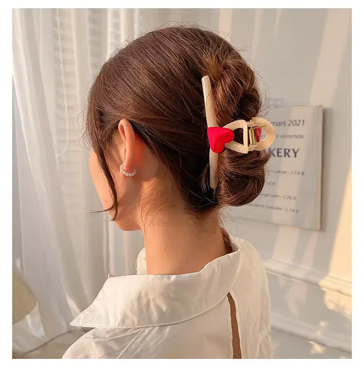 Loving Heart Hair Clips for Women Summer High Pontail Accessories — feature 6