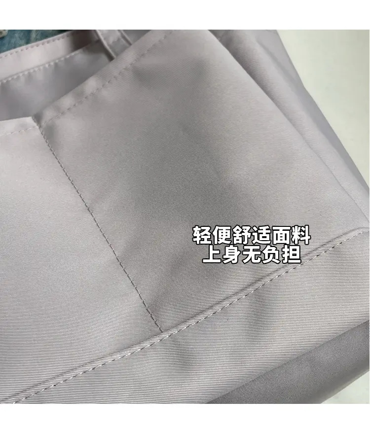 Women's Large Capacity Nylon Shoulder Bag White — feature 5