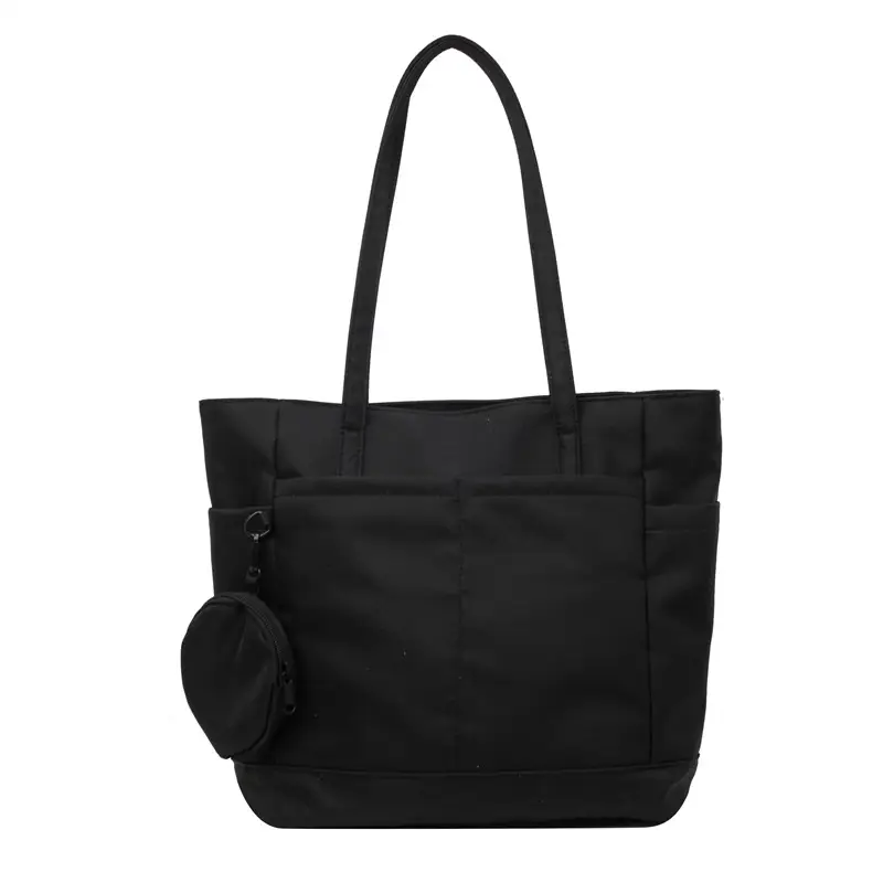 Women's Large Capacity Nylon Shoulder Bag White - Image 2