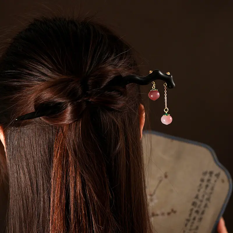 Ebony Hairpin with Pearl Earrings for Women — feature 2