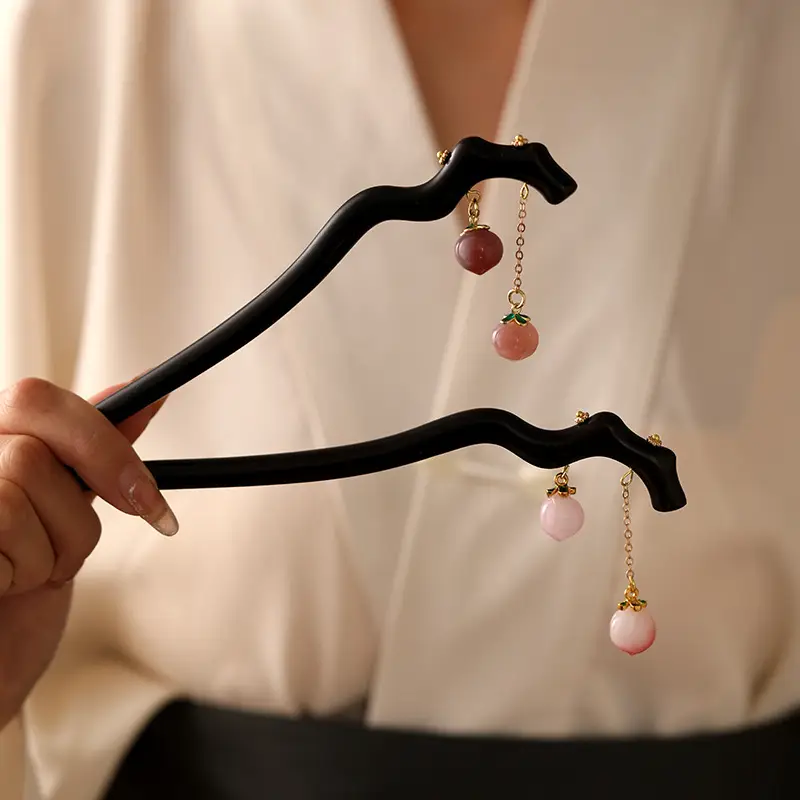 Ebony Hairpin with Pearl Earrings for Women — feature 5