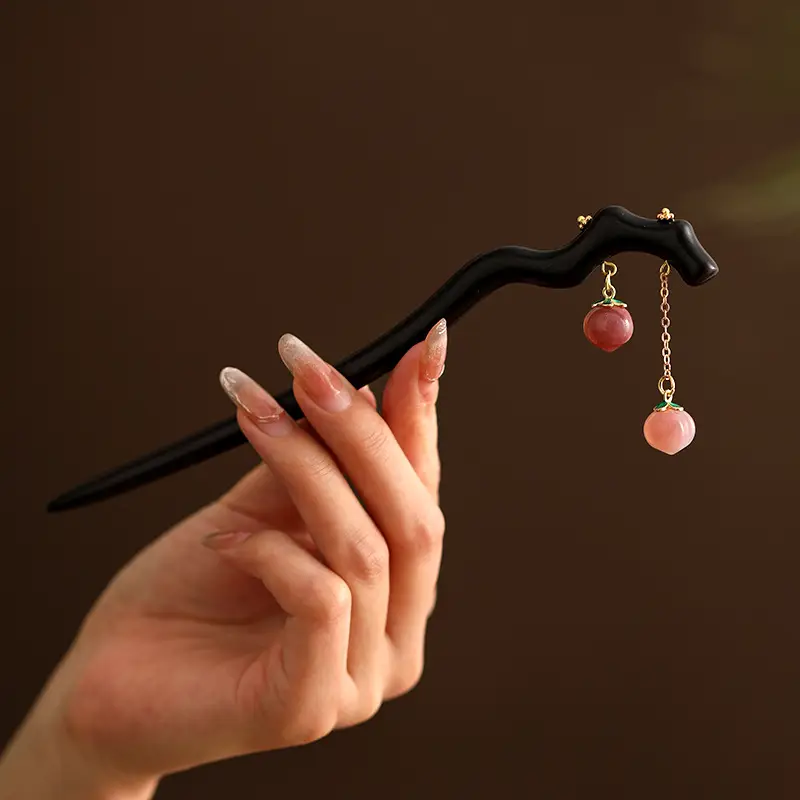 Ebony Hairpin with Pearl Earrings for Women — feature 6