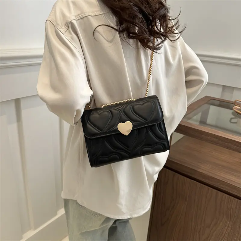 White Chain Embroidered Shoulder Bag for Women - Image 7