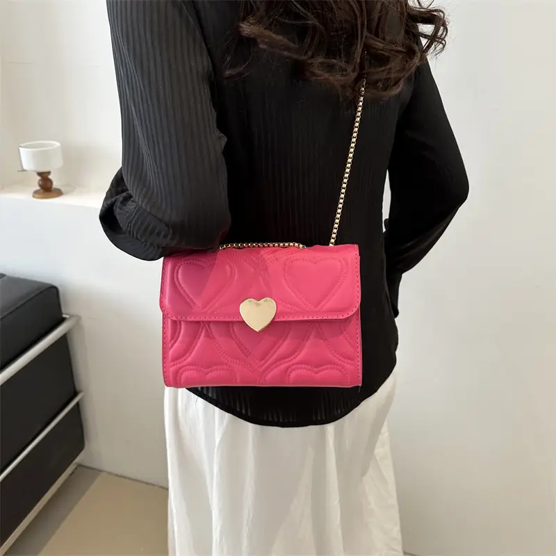 White Chain Embroidered Shoulder Bag for Women - Image 9