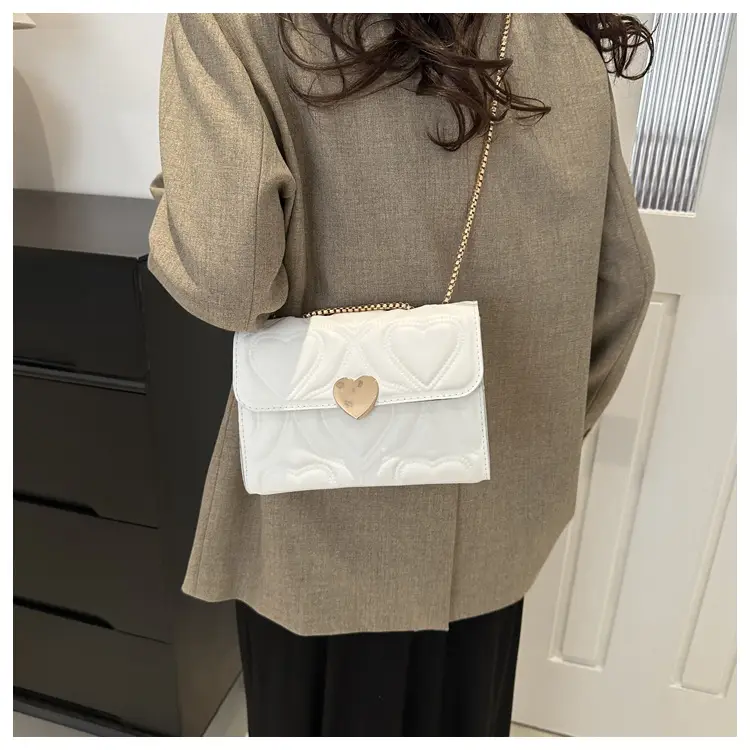 White Chain Embroidered Shoulder Bag for Women — feature 27