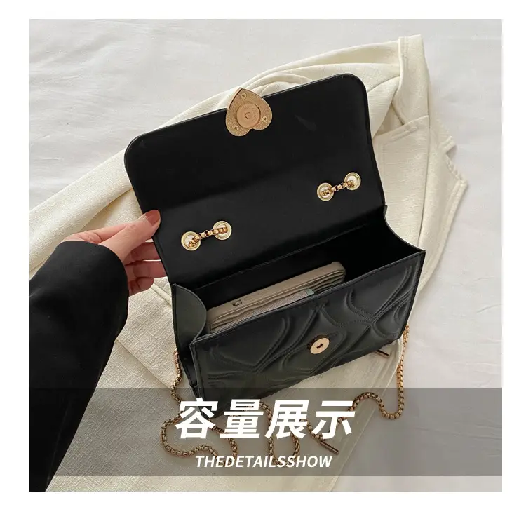 White Chain Embroidered Shoulder Bag for Women — feature 7