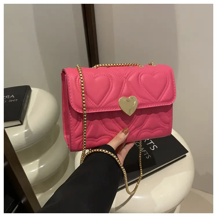 White Chain Embroidered Shoulder Bag for Women - Image 4