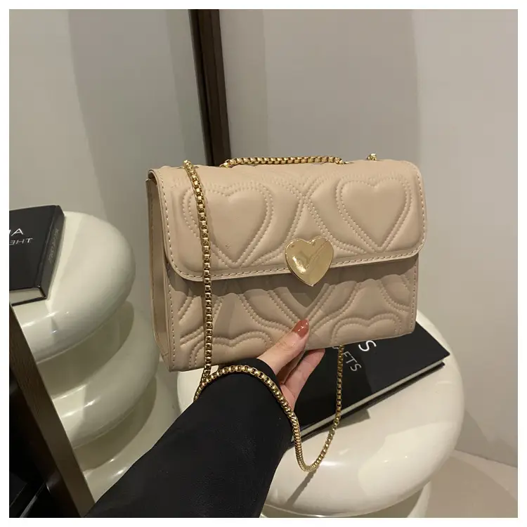 White Chain Embroidered Shoulder Bag for Women - Image 5
