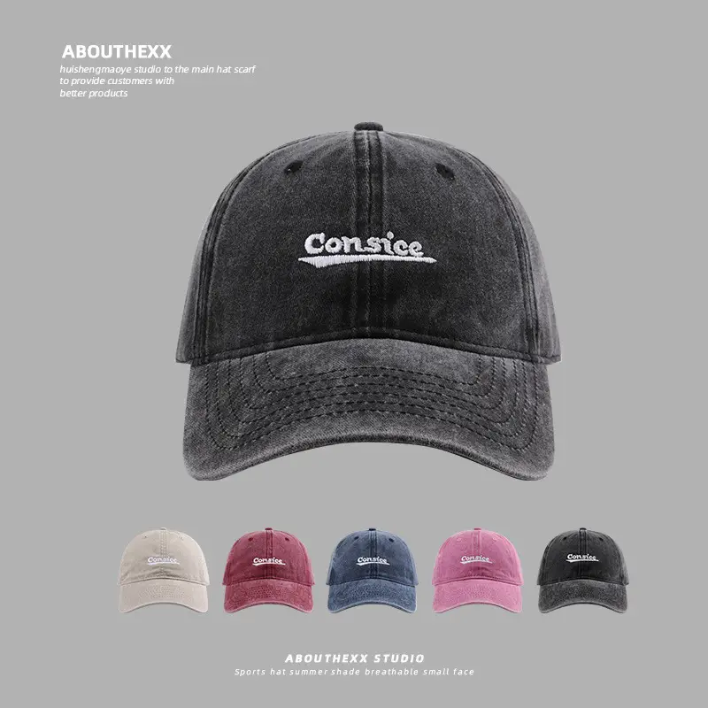 Summer Wash Cotton Baseball Cap for Kids English Embroidery - Image 6