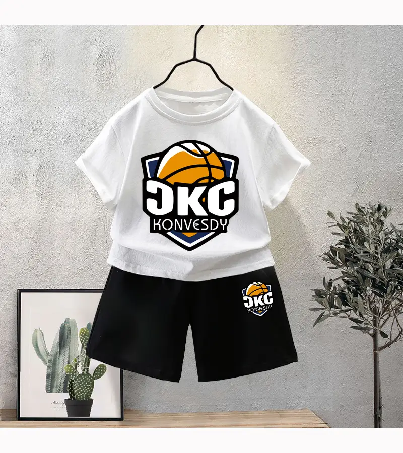 Kids Red KNG Graphic T-Shirt Shorts Set Summer 2024 — feature 10