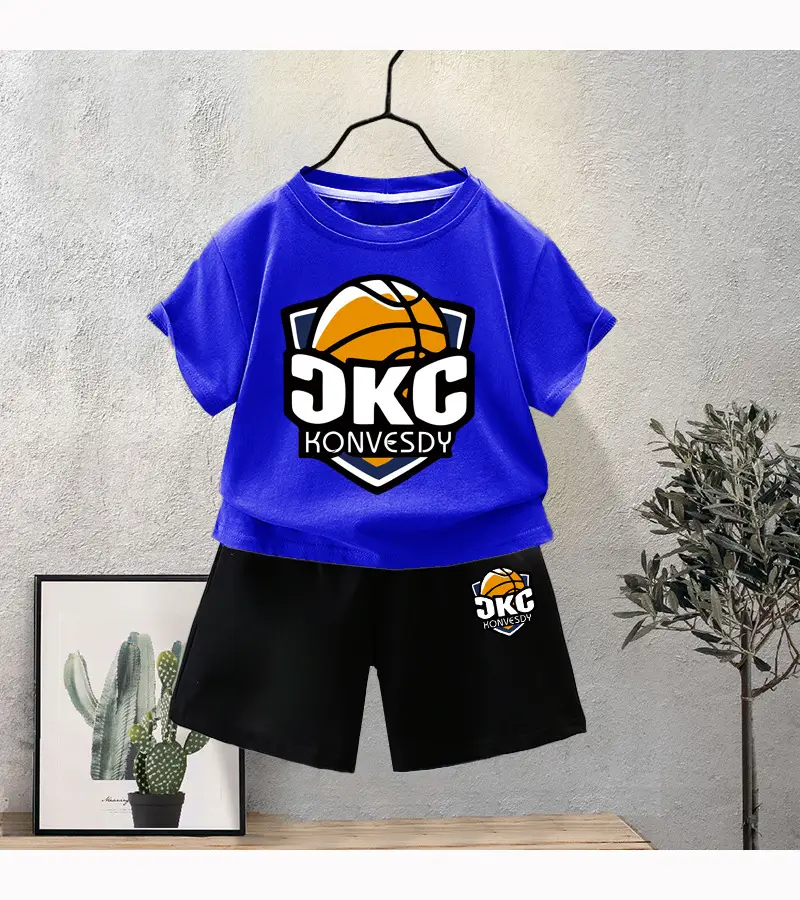 Kids Red KNG Graphic T-Shirt Shorts Set Summer 2024 — feature 13