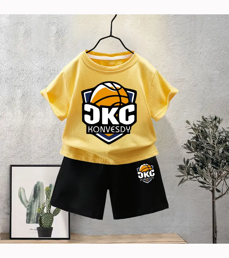 Kids Red KNG Graphic T-Shirt Shorts Set Summer 2024 — feature 15
