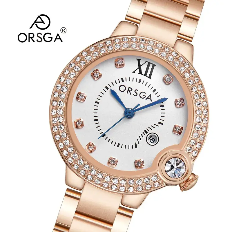 ORSGA Women's Rose Gold Diamond Watch with Balloon Calendar - Image 35