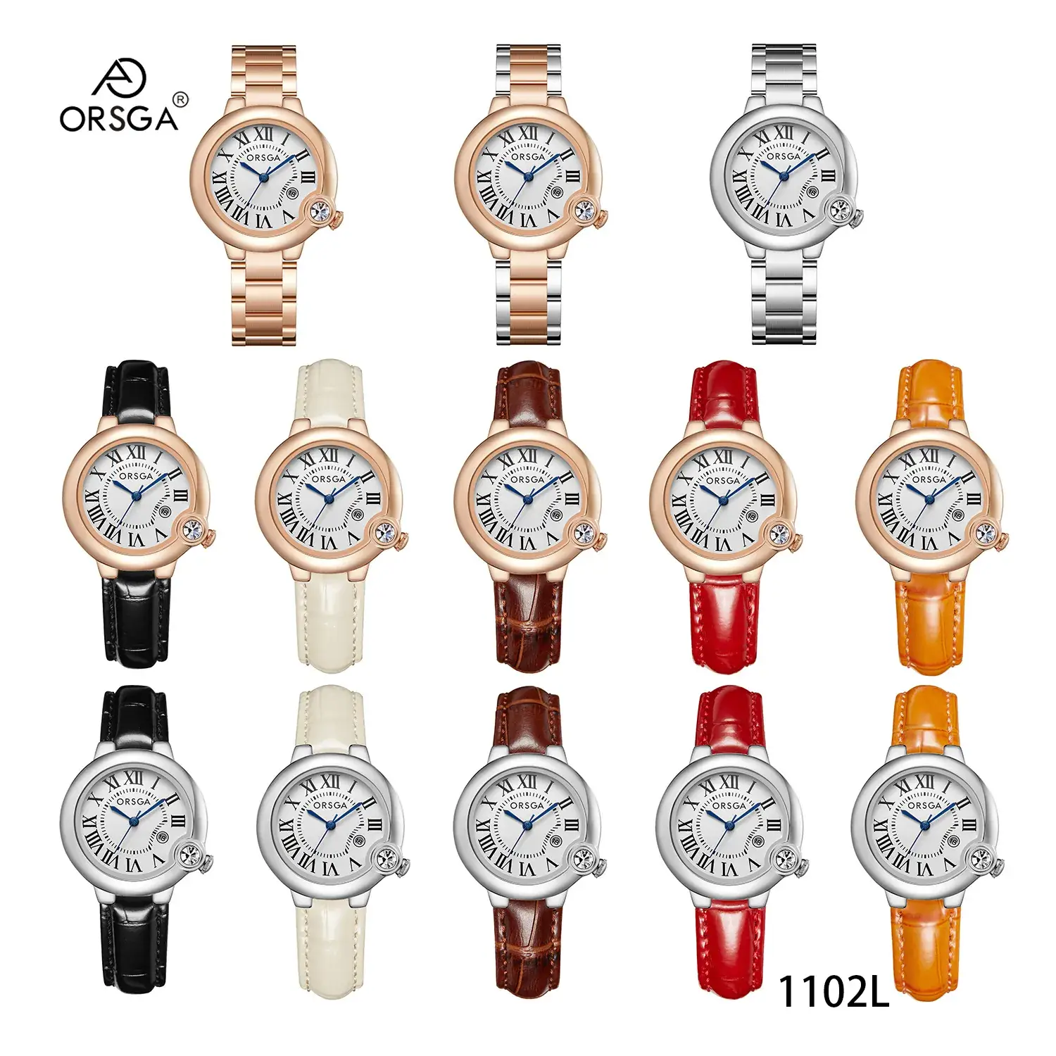 ORSGA Women's Rose Gold Diamond Watch with Balloon Calendar - Image 36